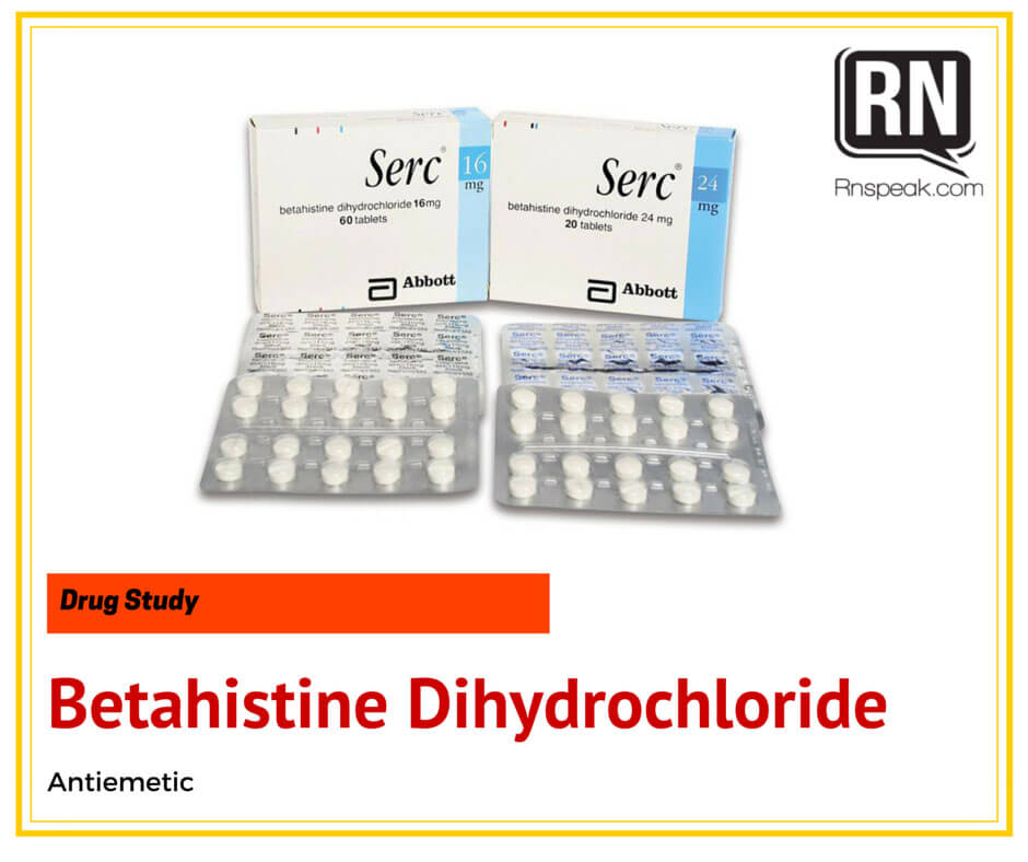 Serc (Betahistine Dihydrochloride) Drug Study